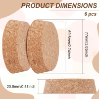 BENECREAT 6pcs Cork Bottle Stoppers, Tapered Design, 3