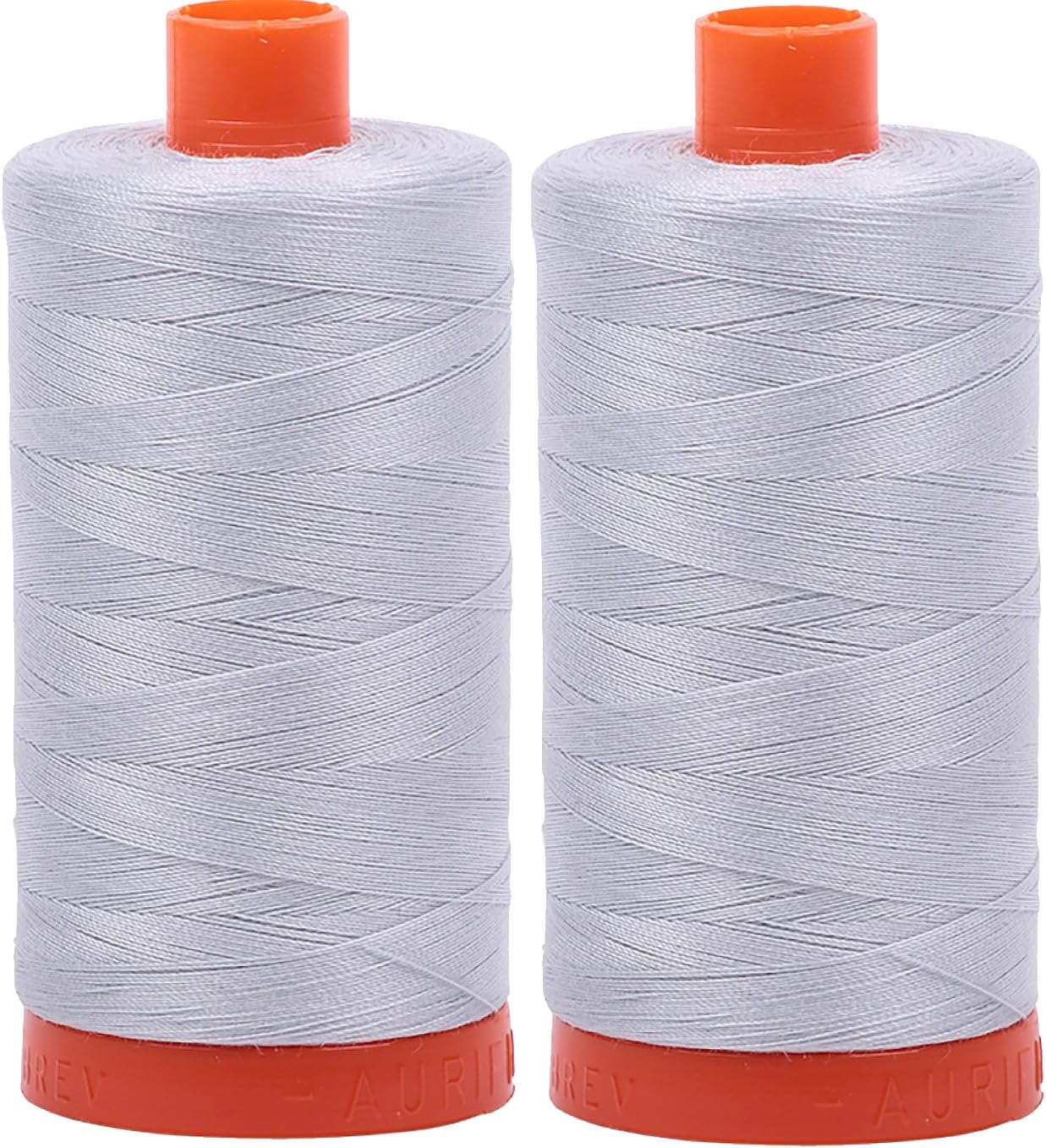 Aurifil Mako 50wt Thread 2 Large Spools: Dove 2600 Color grey