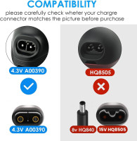 for Philips One Blade QP2520 Charger for Philips Norelco OneBlade A003900 Power Cord, Replacement Phillips Razor QP2520, QP2520/90, QP2520/72, QP2520/70 QP2620, QG3330, MG5700 Charging Cable