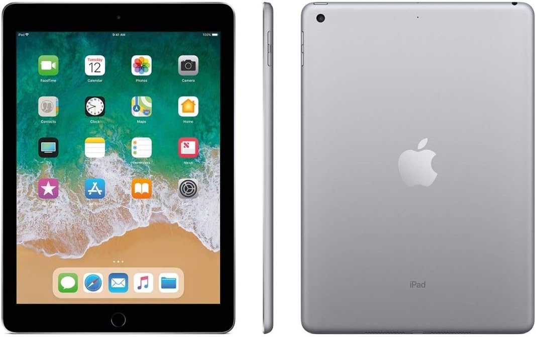 Apple iPad 9.7inch with WiFi 32GB- Space Gray (2017 Model) (Renewed)