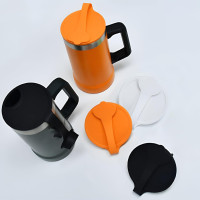 24oz Tumbler Lid Replacement Fit for Stanley Beer Cup - Foam Proof, Leakproof, Spill Proof, Reusable Silicone Tumbler Covers Compatible with Stanley Beer Mug (White)