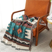 Homesy Boho Throw Blankets Southwestern Bed Throws Cover Reversible Green Aztec Southwest Blanket for Couch Chair Sofa Home Outdoor Beach Car Tent Travel Camping 51