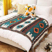 Homesy Boho Throw Blankets Southwestern Bed Throws Cover Reversible Green Aztec Southwest Blanket for Couch Chair Sofa Home Outdoor Beach Car Tent Travel Camping 51