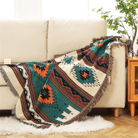 Homesy Boho Throw Blankets Southwestern Bed Throws Cover Reversible Green Aztec Southwest Blanket for Couch Chair Sofa Home Outdoor Beach Car Tent Travel Camping 51