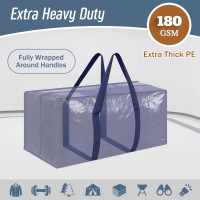 6 Pack Extra Heavy Duty Large Moving Bags with Strong Zipper & Comfortable Handles, Sturdy & Durable Clothes Storage Bags Totes Bins, Blue Packing Moving Boxes for College Supplies, Dark Blue Dark Blue 6 Pack