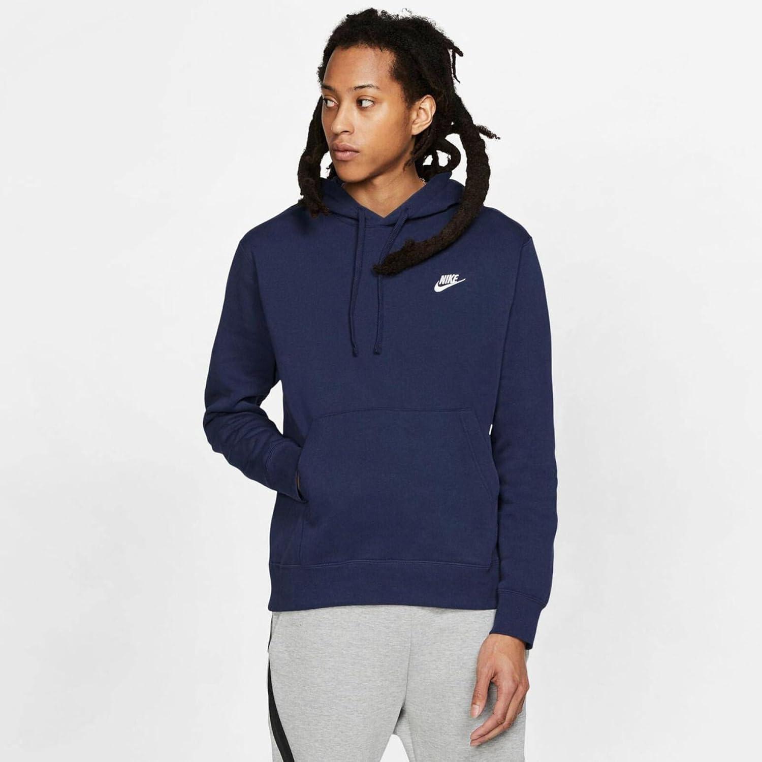 Nike mens Hoodie Midnight Navy/Midnight Navy/White X-Large