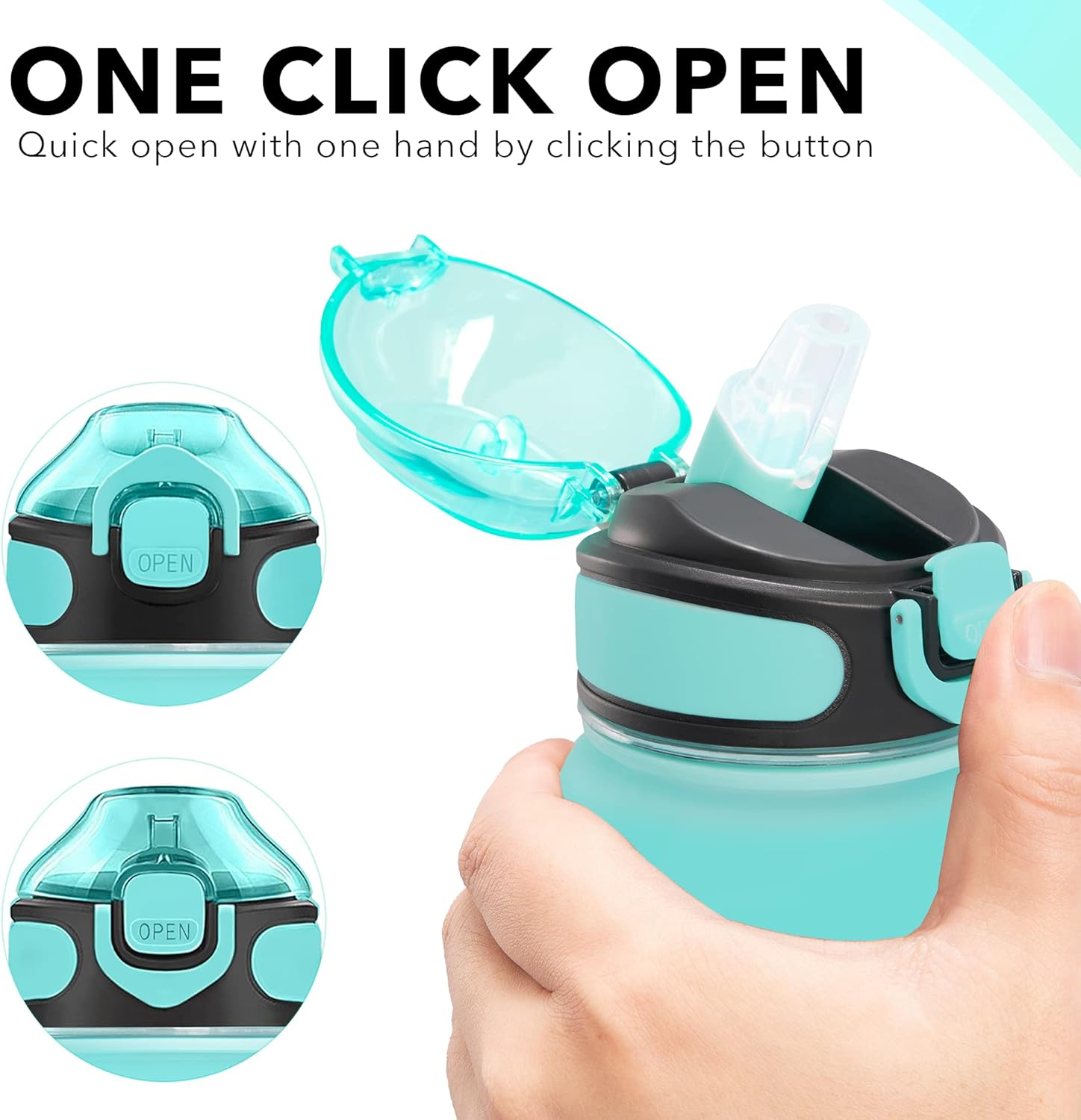 Enerbone 32 oz Drinking Water Bottle with Times to Drink and Straw, Motivational with Carrying Strap, Leakproof BPA & Toxic Free, Ensure You Drink Enough Water for Fitness Gym Outdoor Green-Purple