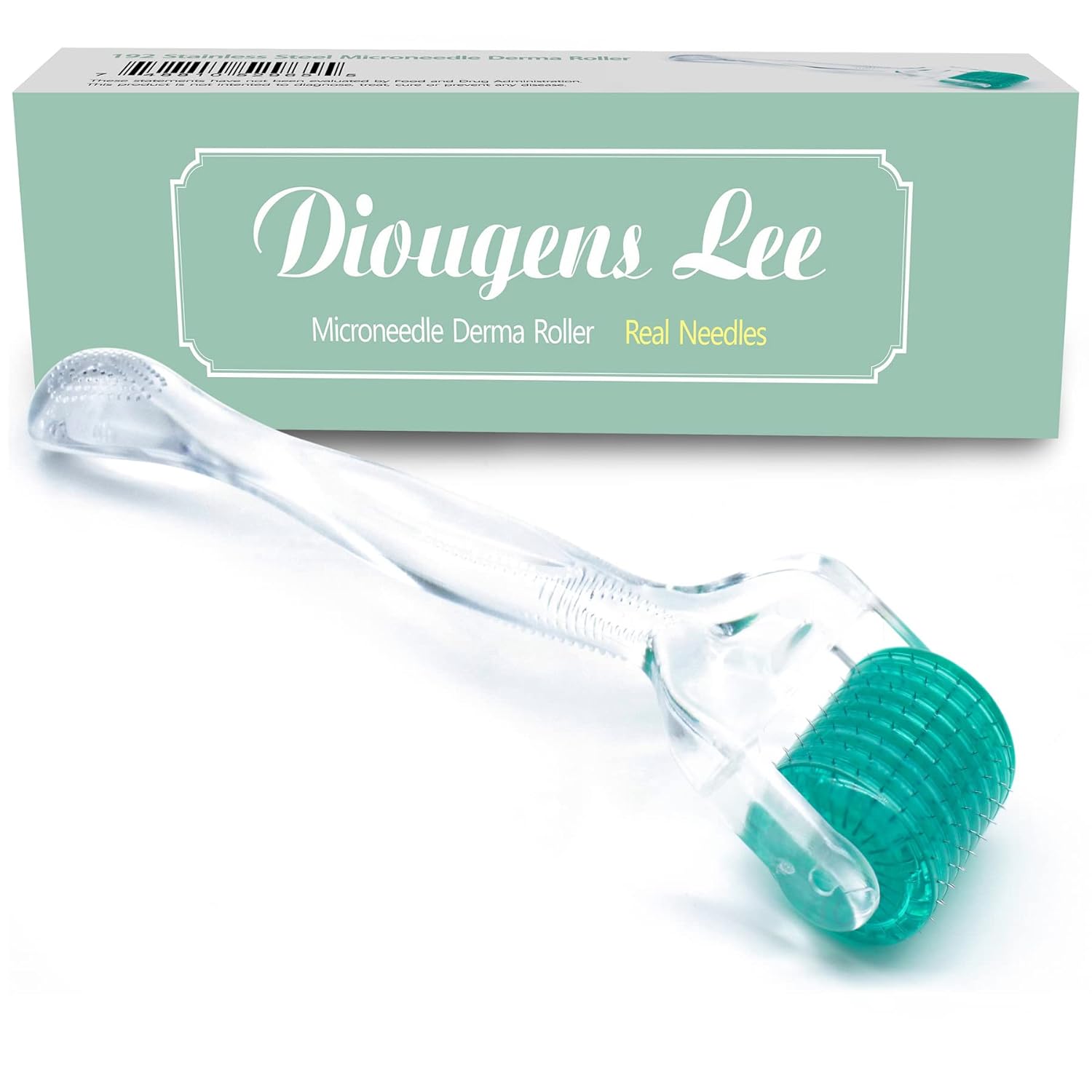 Derma Roller Stainless Steel - Microderma Roller - Microneedle Roller with Case-Personal Use Microneedling Roller -192 Micro Needle Dermal Roller GREEN O,ƽ