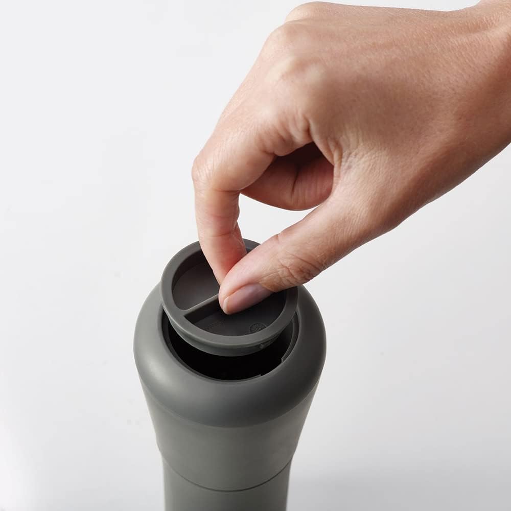 Joseph Joseph Milltop Non-Spill Salt and Pepper Mill 2-piece Set, Refillable with Ceramic Grinder, Adjustable Grinding Size, White/Dark Grey Pair Gray