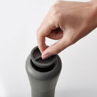 Joseph Joseph Milltop Non-Spill Salt and Pepper Mill 2-piece Set, Refillable with Ceramic Grinder, Adjustable Grinding Size, White/Dark Grey Pair Gray