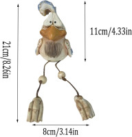 Shelf Sitters with Dangling Legs Resin Sculpture, Funny Big Eyes Jittery Legs Chicken Bird Hanging Ornament for Shelves Windowsills Office Living Room Bedroom (D)