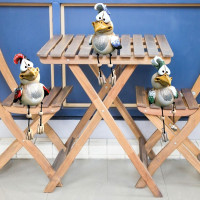 Shelf Sitters with Dangling Legs Resin Sculpture, Funny Big Eyes Jittery Legs Chicken Bird Hanging Ornament for Shelves Windowsills Office Living Room Bedroom (D)