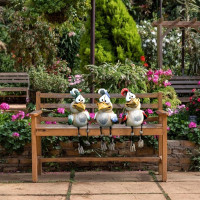 Shelf Sitters with Dangling Legs Resin Sculpture, Funny Big Eyes Jittery Legs Chicken Bird Hanging Ornament for Shelves Windowsills Office Living Room Bedroom (D)