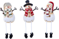 The Bridge Collection Snowman Shelf Sitters with Dangling Legs Set of 3