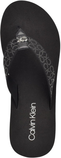 Calvin Klein Women's Caluha Flip-Flop 9 Black Logo 001