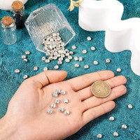 Craftdady 130Pcs 6x6.5mm Alloy Oval Letter Beads Antique Silver Letter A - Z Alphabet Beads Small Metal Pony Beads Bulk for Crafts DIY Friendship Bracelets Jewelry Making Supplies