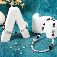 Craftdady 130Pcs 6x6.5mm Alloy Oval Letter Beads Antique Silver Letter A - Z Alphabet Beads Small Metal Pony Beads Bulk for Crafts DIY Friendship Bracelets Jewelry Making Supplies