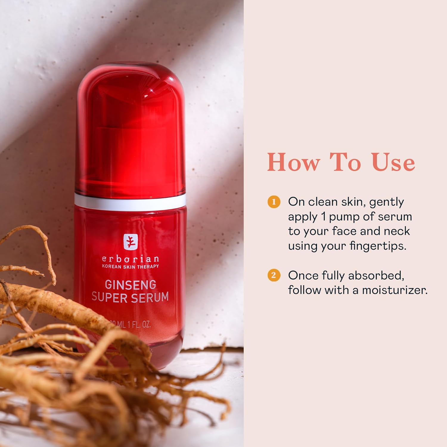 Erborian Ginseng Face Super Serum, 30 ml - Hydrating & Brightening Facial Serum for Women & Men - Fine Lines, Wrinkles & Uneven Skin Tone - Hyaluronic Acid Serum for Firmer Skin & Natural Glow