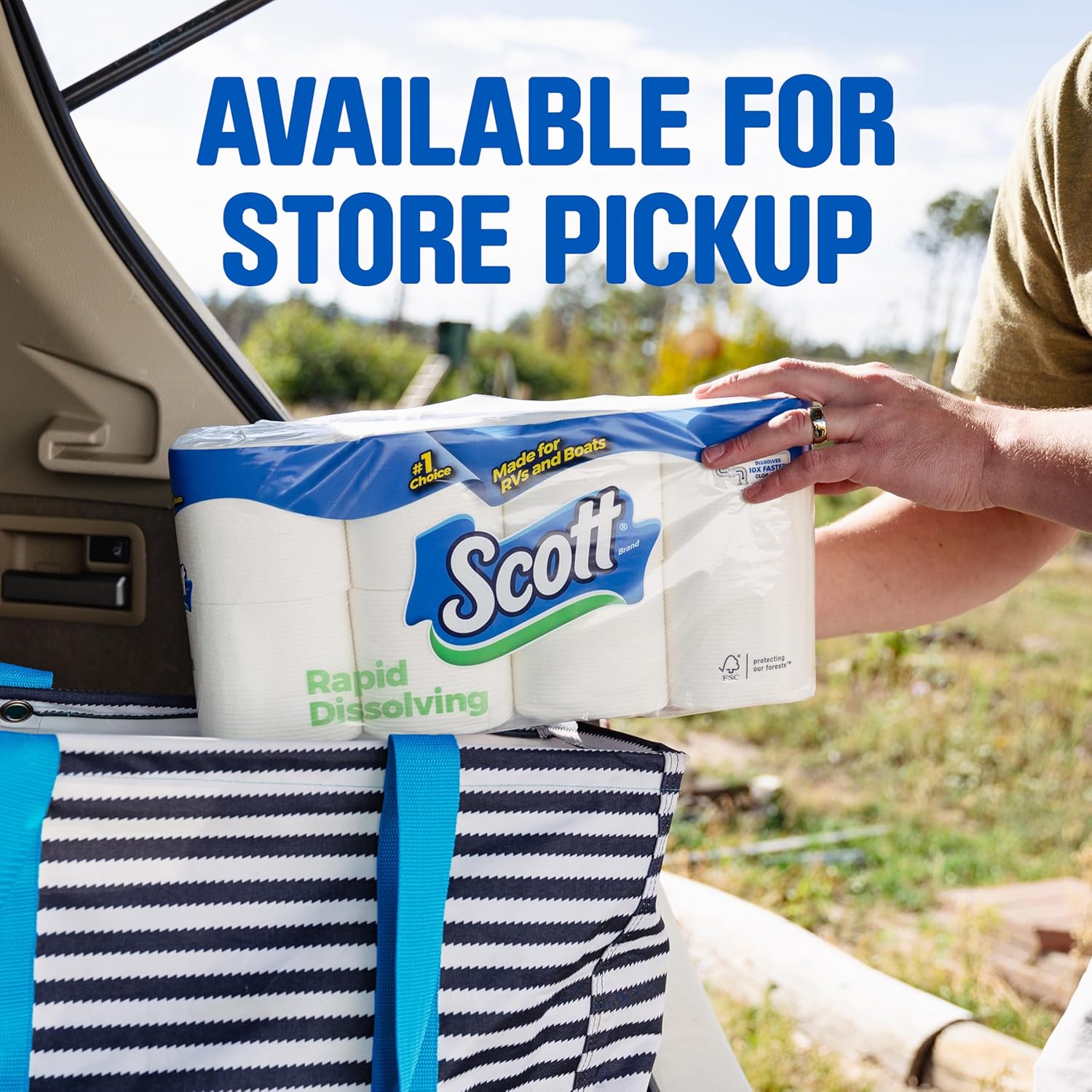 Scott Rapid-Dissolving Toilet Paper, 12 Double Rolls, Sustainable, Septic-Safe, Toilet Paper Double 231 sheet (Pack of 12)