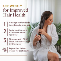 OKAY Pure Naturals Black Haitian Castor Oil - Castor Oil for Hair Health for Men & Women, Moisture for Skin, Body, Scalp, Eyelashes, Eyebrows - 4 oz Glass Bottle (Pack of 1)