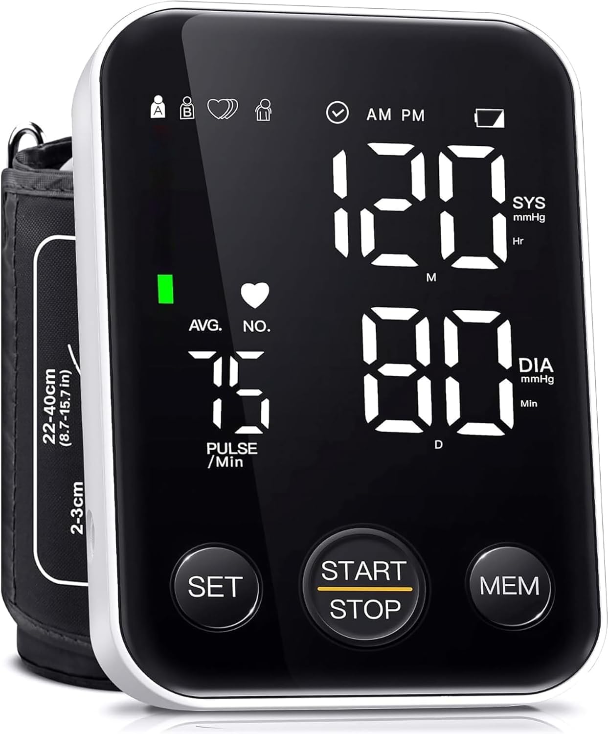 Oklar Blood Pressure Monitor Upper Arm Monitors for Home Use BP Machine Sphygmomanometer with 2x120 Reading Memory Adjustable Arm Cuff 8.7