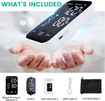 Oklar Blood Pressure Monitor Upper Arm Monitors for Home Use BP Machine Sphygmomanometer with 2x120 Reading Memory Adjustable Arm Cuff 8.7