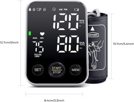 Oklar Blood Pressure Monitor Upper Arm Monitors for Home Use BP Machine Sphygmomanometer with 2x120 Reading Memory Adjustable Arm Cuff 8.7