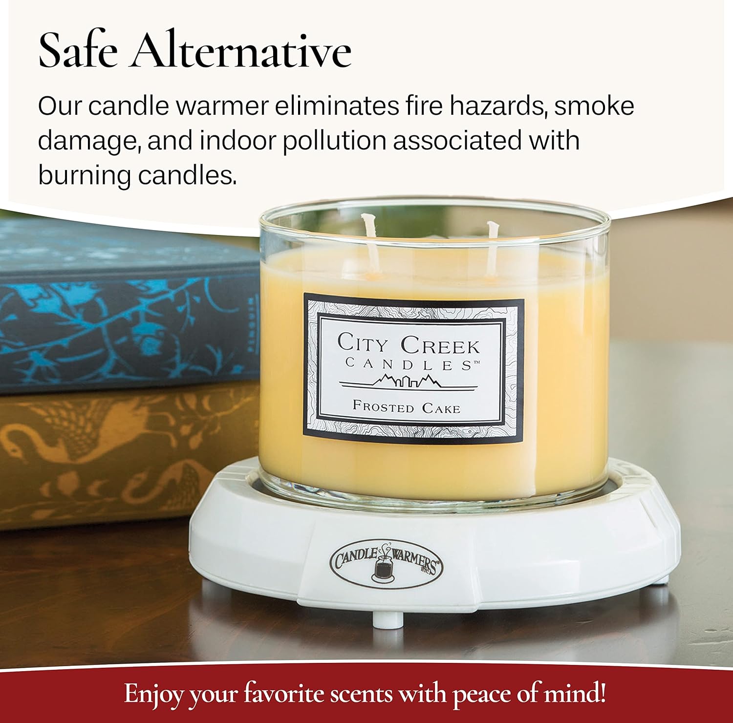 Candle Warmers Etc. Original Candle Warmer Plate (White, Plug-in) – Electric Candle Wax Melter Plate for jar Candles