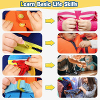 Winblo Toddler Busy Board - Montessori Toys for Toddler Boy Birthday Gift, Educational Learning Sensory Busy Book for Toddler Boys, Toddlers Activities Travel Toys for Airplane Car Blue