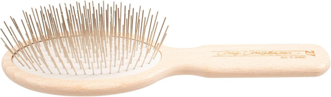 Chris Christensen Dog Brush, 27 mm Oval Pin Brush, Original Series, Groom Like a Professional, Stainless Steel Pins, Lightweight Beech Wood Body, Ground and Polished Tips Brown 27mm-Regular
