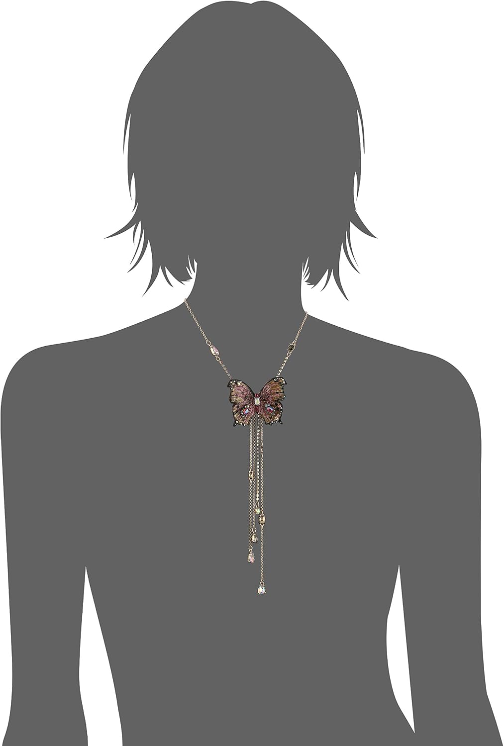 Betsey Johnson Gold Butterfly Y-Shaped Necklace