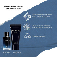 Dior Sauvage Perfume for Men – Mini Fragrance Gift Set EDP & Shower Gel Duo Travel Set
