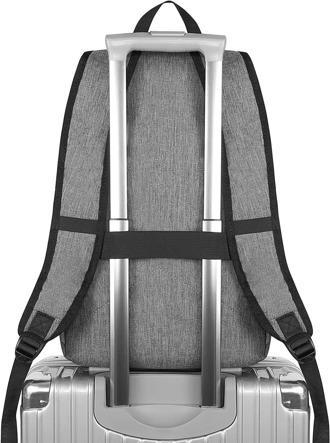 Mancro Laptop Backpack for Travel, Anti-theft Laptop Backpack for Men Business Backpack Work Daypack with USB Charging Port & Lock, Water Resistant Travel Computer Bag Daypack, Grey 15.6 inch Grey