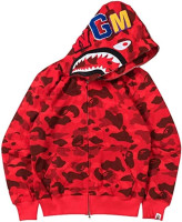 Unisex Junior Camo Jacket Hoodie Sweatershirt Full Zip Up Sweatshirt Red Large