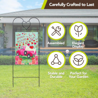 Briarwood Lane Wrought Iron Black Heart Arbor for Garden Flags