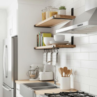 LEOPO Shelf Brackets 12 inch, 4-Pack 1/5 inch Thick Heavy Duty Industrial Bracket for DIY Floating Shelf Support, Black Coated Wall Shelf Support 11.25” x 6” x 1.5” 11.25“ black-4 pack