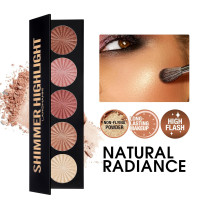 Highlighter Powder Palette, Makeup Palette Facial Bronzers Illuminator Palette Highlighter Baked Waterproof Long Lasting Brilliant Lighten Skin Color (5 Color, 1 Count (Pack of 1)) 5 Color 3.53 Ounce (Pack of 1)