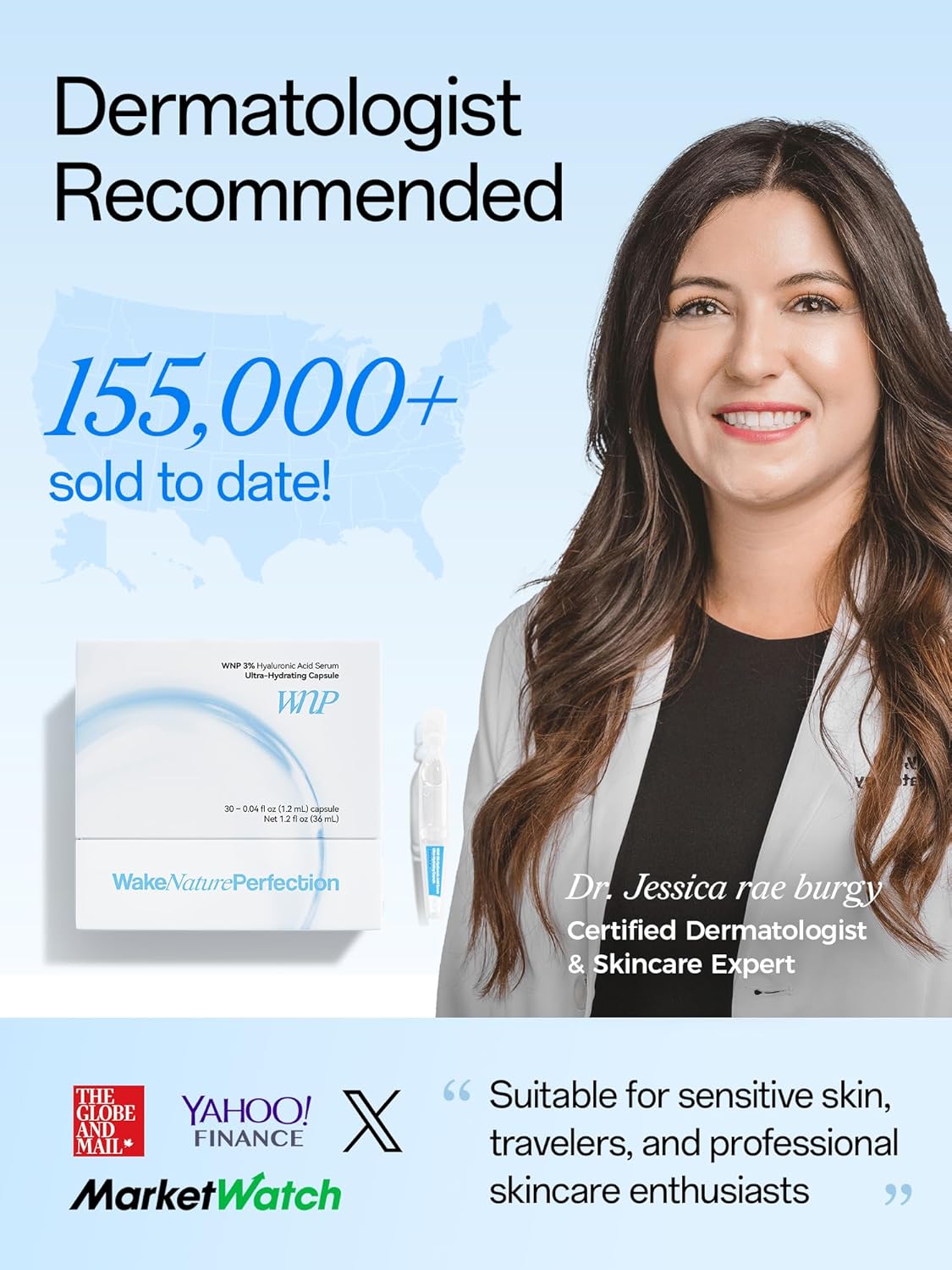 WNP Hyaluronic Acid Serum 3% for Face with 4D Multi-Layer Hydration | Ultra Hydrating Anti-Aging Serum | Moisturizer for Dry & Sensitive Skin | Pre-Makeup Skincare | Single-Use Vials 30PCS 30 vials (36 ml)