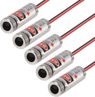 5pcs 650nm 5mw Laser Head Laser Tube Adjustable Focus 3~5V Red Laser Tube for Sight Positioning Sighting Telescope (Dot)