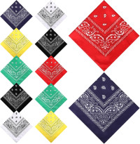 Handepo 12 Pack X Large Bandanas 27 x 27 Inch Paisley Pattern Pure Cotton Bandana Scarf for Men Women Cowboy(Multicolor)