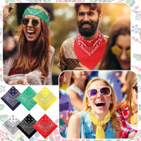 Handepo 12 Pack X Large Bandanas 27 x 27 Inch Paisley Pattern Pure Cotton Bandana Scarf for Men Women Cowboy(Multicolor)