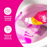The Pink Stuff Miracle Toilet Cleaner, 750ml – Powerful Stain-Removing Gel for a Sparkling Clean Bowl – Eliminates Limescale, Tough Stains & Odors with Fresh Rhubarb Scent 1 Fl Oz (Pack of 1)