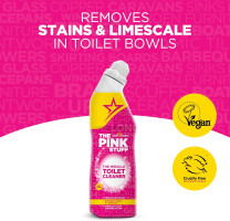 The Pink Stuff Miracle Toilet Cleaner, 750ml – Powerful Stain-Removing Gel for a Sparkling Clean Bowl – Eliminates Limescale, Tough Stains & Odors with Fresh Rhubarb Scent 1 Fl Oz (Pack of 1)