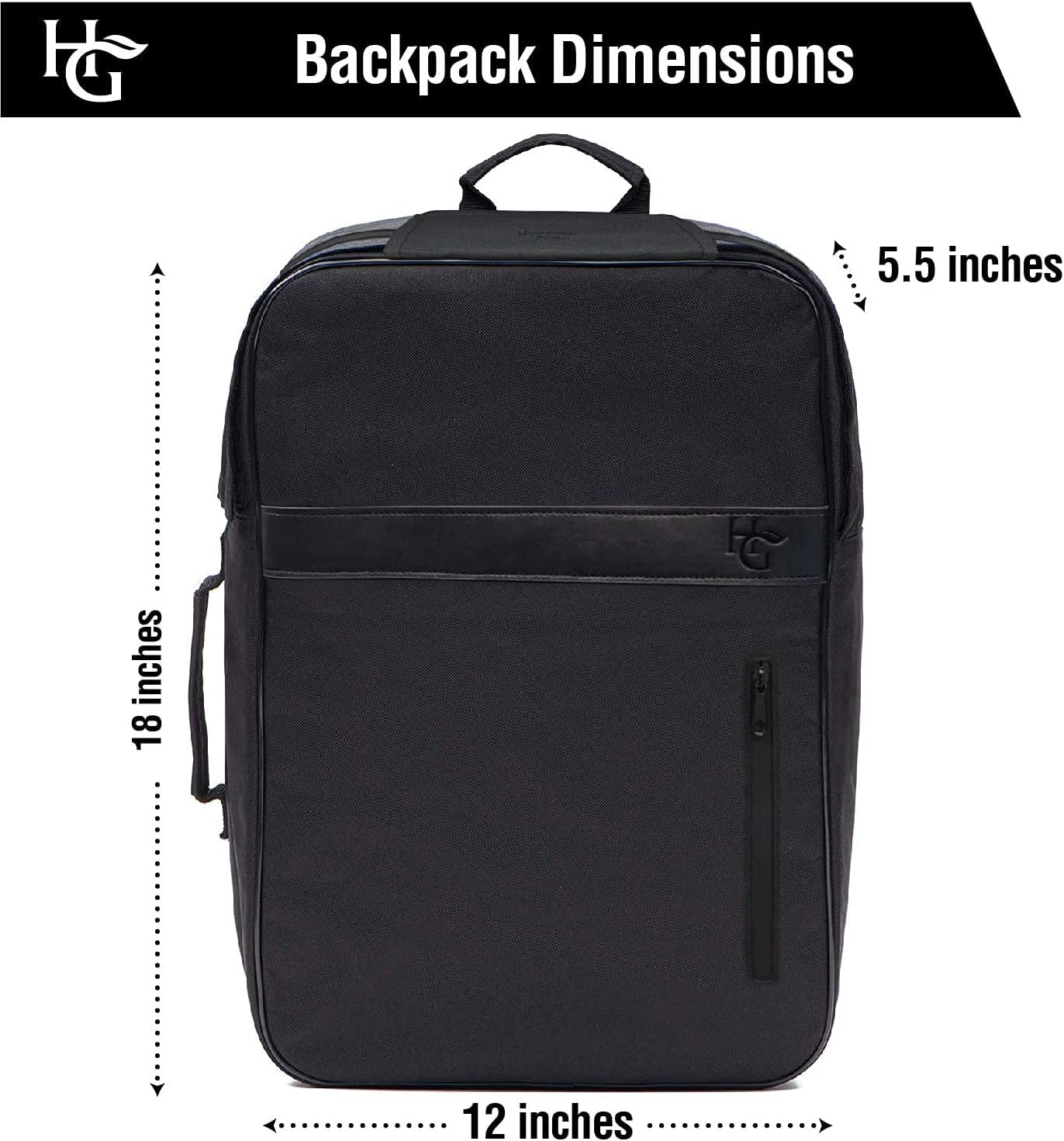 Herb Guard Large Smell Proof Backpack with Built-in Combo Lock - Full Odor Proof Protection Black Large