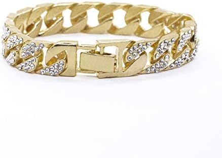 Charles Raymond Bling-ed Out Silver Round Luxury Mens Watch w/Bling-ed Out Bracelet - L0504B gold