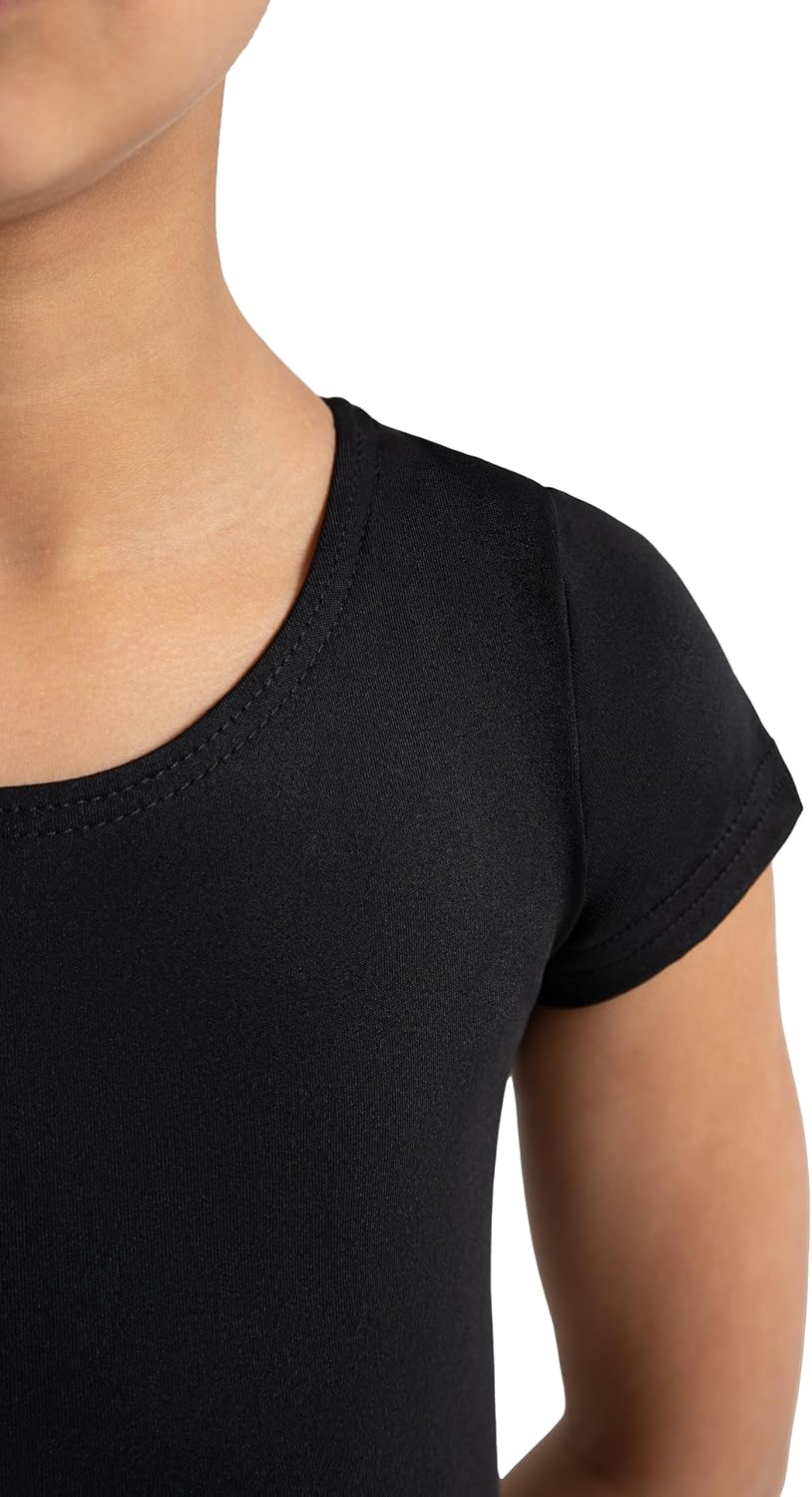 Capezio girls Short Sleeve Leotard - Girls Large Black