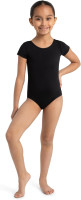 Capezio girls Short Sleeve Leotard - Girls Large Black