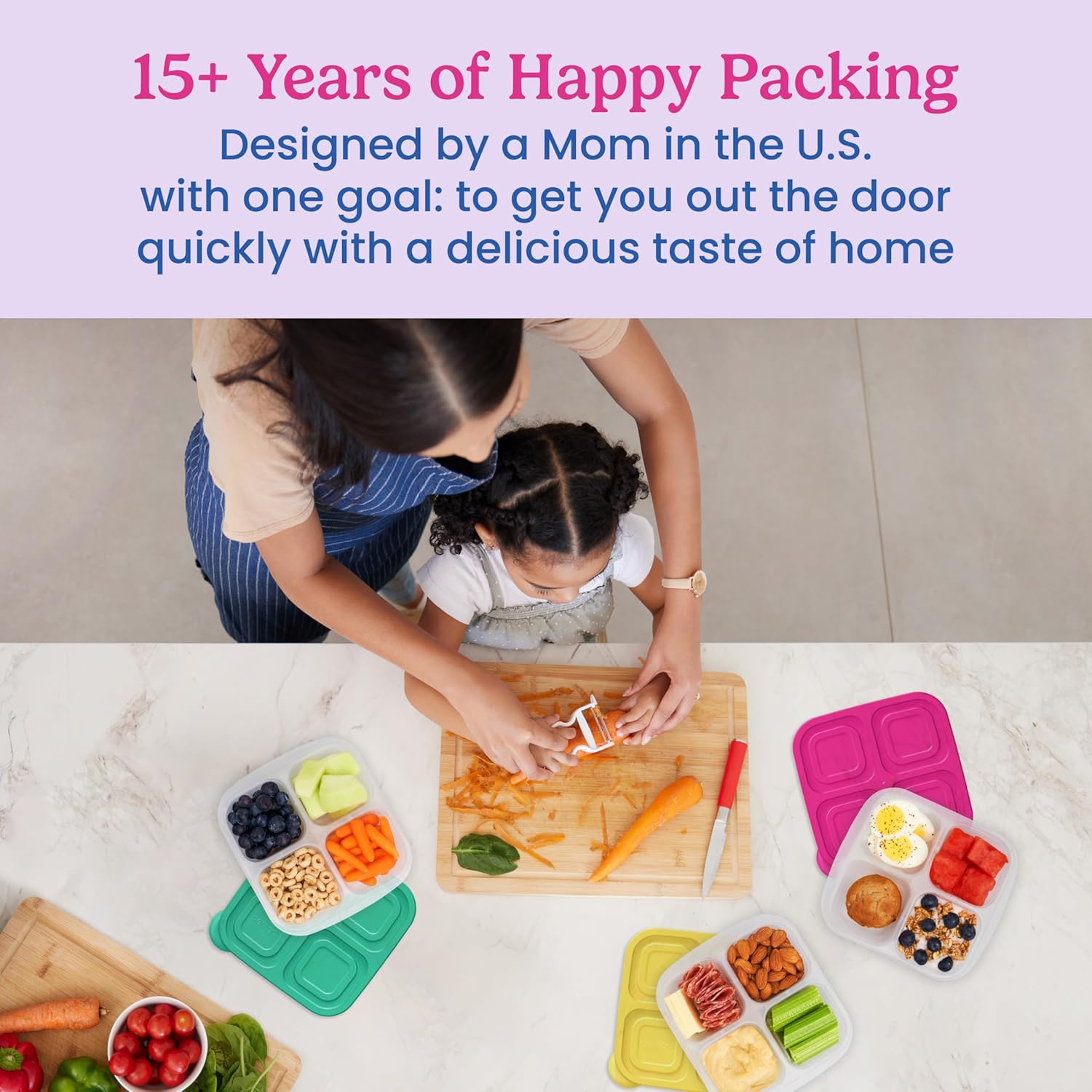 Bentgo Easyboxes 4-Compartment Snack Containers - 8-Piece Set with 4 Trays & 4 Custom-Fit Lids to Seal in Freshness - Reusable Food Storage & Meal Prep Bento BPA-Free Containers (Brights) Brights 4-Compartment Snack Containers