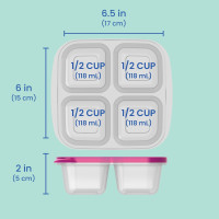 Bentgo Easyboxes 4-Compartment Snack Containers - 8-Piece Set with 4 Trays & 4 Custom-Fit Lids to Seal in Freshness - Reusable Food Storage & Meal Prep Bento BPA-Free Containers (Brights) Brights 4-Compartment Snack Containers