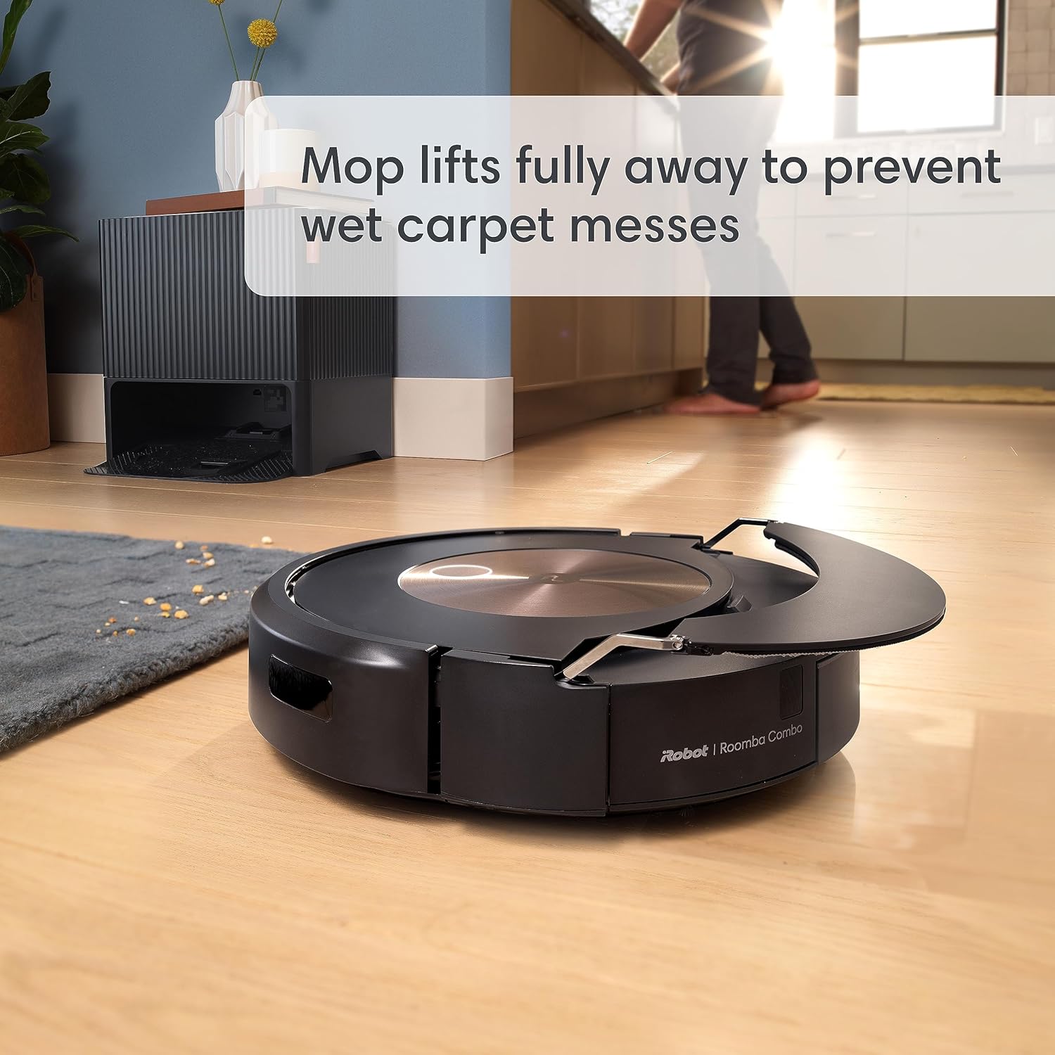 iRobot Roomba Combo j9+ Self-Emptying & Auto-Fill Robot Vacuum & Mop – Multi-Functional Base Refills Bin and Empties Itself, Vacuums and Mops Without Needing to Avoid Carpets, Avoids Obstacles​